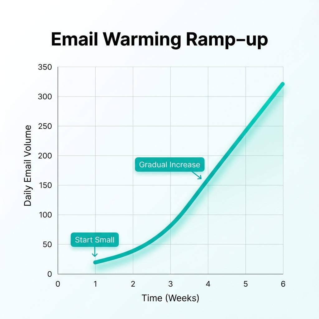 Email Warming Ramp-up Graph